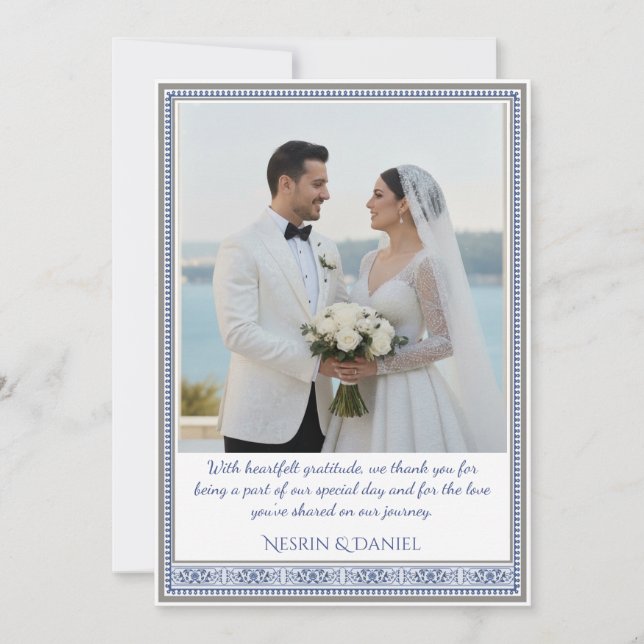Tarjeta De Agradecimiento Royal Turkish Wedding Thank You Card (Anverso)