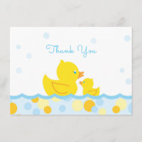 Rubber Ducky Baby Shower Gracias azul y amarillo