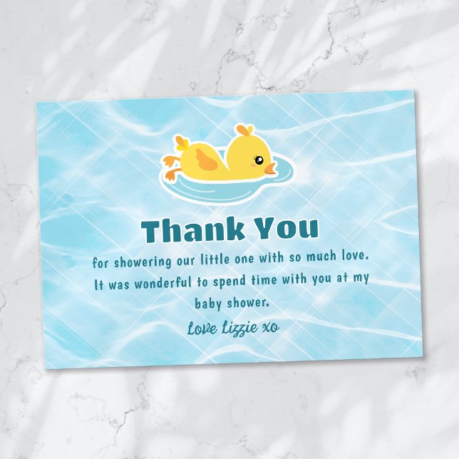 Tarjeta De Agradecimiento Rubber Ducky Splish Splash Baby Shower (Subido por el creador)