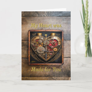 Tarjeta De Agradecimiento Rubíes Steampunk Y Engranajes Corazón Oscuro