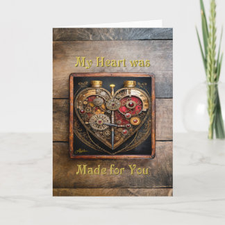Tarjeta De Agradecimiento Rubíes Steampunk Y Engranajes Corazón Oscuro