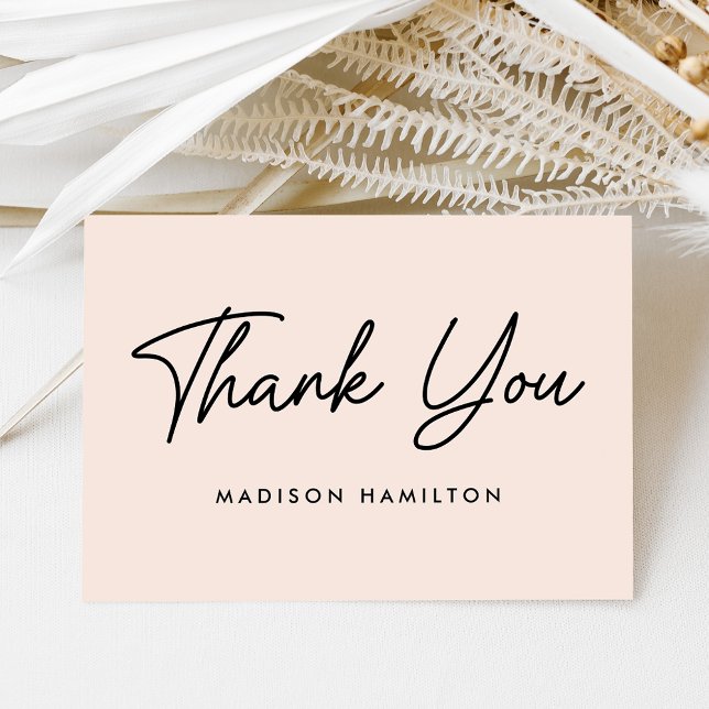 Tarjeta De Agradecimiento Rubor Baby Shower con estilo de escritura negrita  (Subido por el creador)