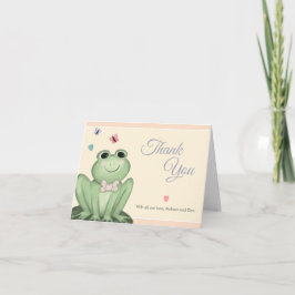 Tarjeta De Agradecimiento Rubor Crema Caprichoso Rana Rosa Baby Shower