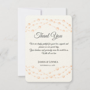 Tarjeta De Agradecimiento Rubor de marfil moderno Boda neutral de Pearl romá