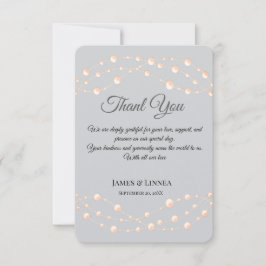 Tarjeta De Agradecimiento Rubor de marfil moderno Boda neutral de Pearl romá