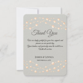Tarjeta De Agradecimiento Rubor de marfil moderno Boda neutral de Pearl romá