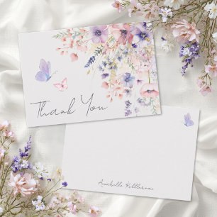 Tarjeta De Agradecimiento Rubor de Mariposa Rosa Púrpura Flor Silvestre