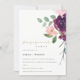 TARJETA DE AGRADECIMIENTO RUBOR MARSALA RED ROSE FLORAL ENGAGEMENT INVITE
