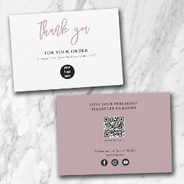 Tarjeta De Agradecimiento Rubor Pink Business Gracias Logo Social Media