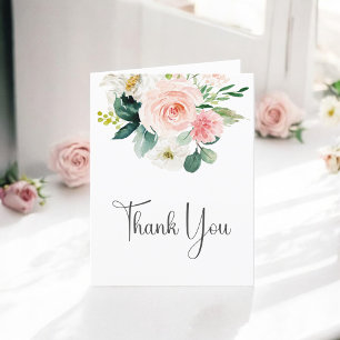 Tarjeta De Agradecimiento Rubor Pink Floral Gracias