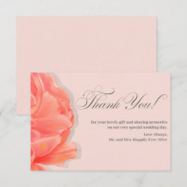 Tarjeta De Agradecimiento Rubor Pink Floral Gracias Boda
