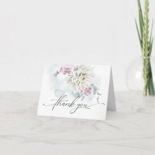 Tarjeta De Agradecimiento Rubor Rosa y Alabaster Garden Gracias