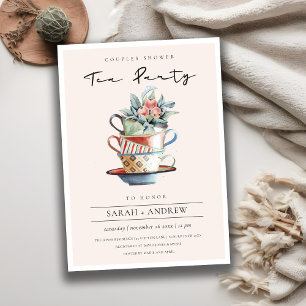 Tarjeta De Agradecimiento Rubor Stackps Parejas Ducha Fiesta de té Invitació