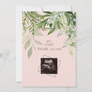 Tarjeta De Agradecimiento Rubor Ultrasound Chica Funny Baby Shower Gracias
