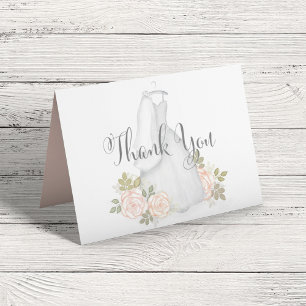 Tarjeta De Agradecimiento Rubor Watercolor Floral Bridal Shower