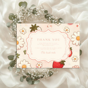Tarjeta De Agradecimiento Rubor Wildflower Berry Bridal Shower