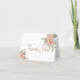 Tarjeta De Agradecimiento Rubor y eggshell acuarela floral gracias coche