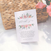 Rubor y Sage Watercolor Floral Boda Gracias