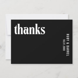 Tarjeta De Agradecimiento Ruby Black Modern Boda
