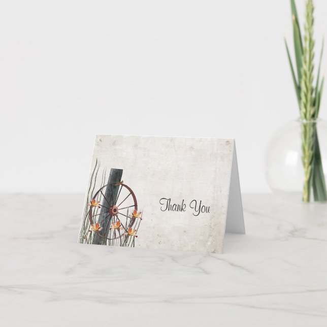 Tarjeta De Agradecimiento Rueda de carro del país - gracias (Anverso)