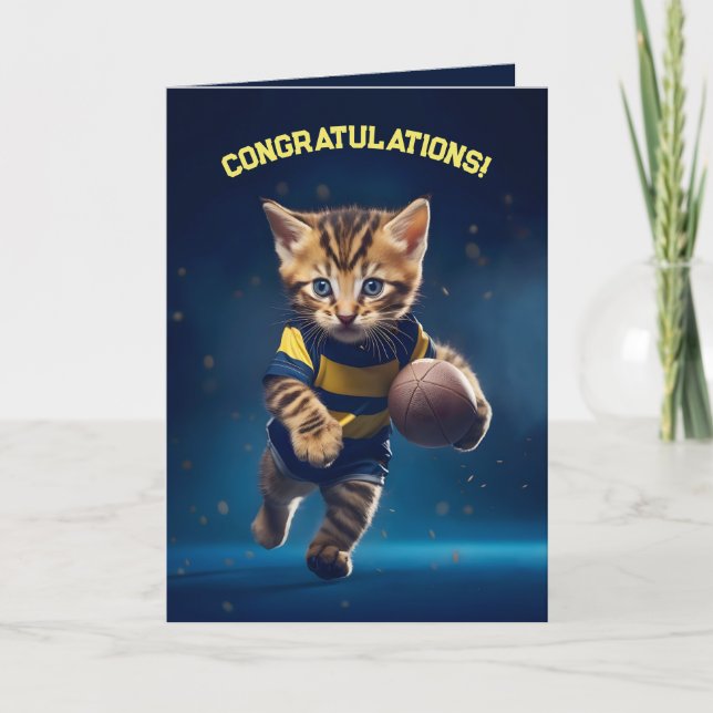 Tarjeta De Agradecimiento Rugby Kitten (Anverso)