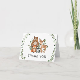 Tarjeta De Agradecimiento Ruidosos animales de bosque Baby Shower