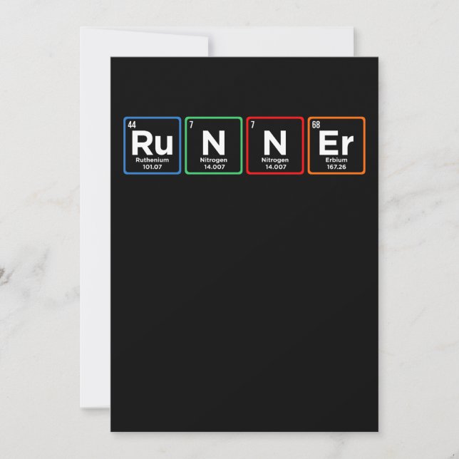 Tarjeta De Agradecimiento Runner Periodically Half Marathon Running Lover Gr (Anverso)