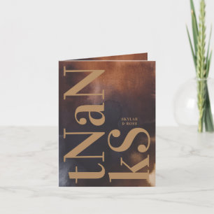 Tarjeta De Agradecimiento Rust Art Gran Monograma Moderno Negrita Simple Bod