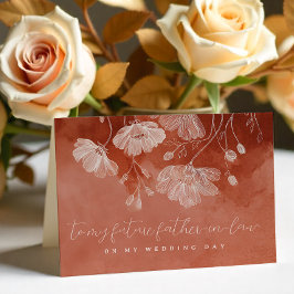 Tarjeta De Agradecimiento Rust Floral Wedding Day Card Futuro suegro
