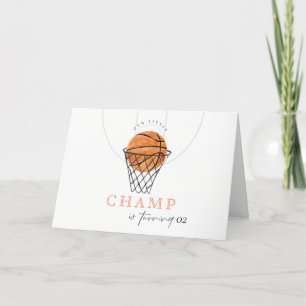 Tarjeta De Agradecimiento Rust Nuestro Pequeño Campeón de Baloncesto Cumplea