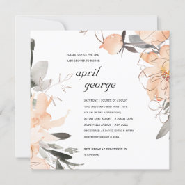 TARJETA DE AGRADECIMIENTO RUST TERRACOTTA BROWN FLORAL BABY SHOWER INVITE