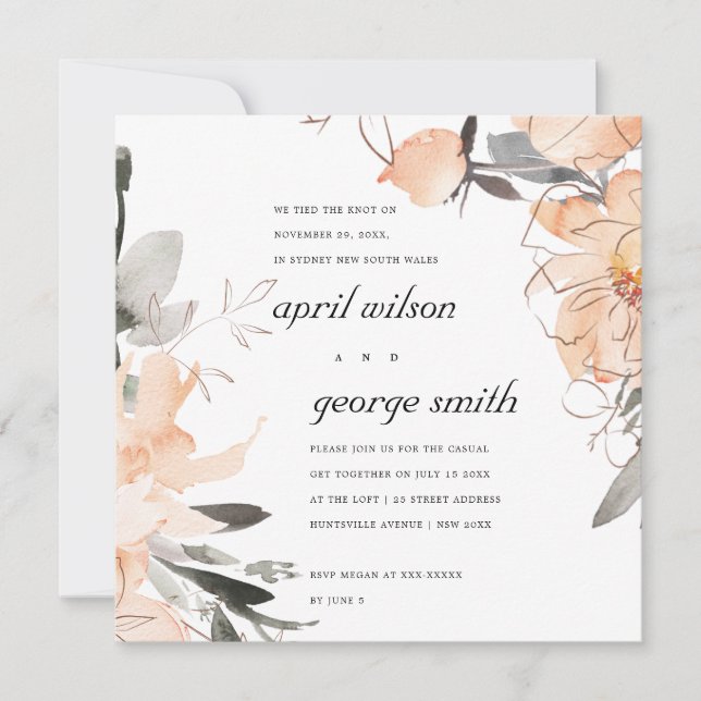 TARJETA DE AGRADECIMIENTO RUST TERRACOTTA BROWN FLORAL NOS ATACAMOS LA TARJE (Anverso)