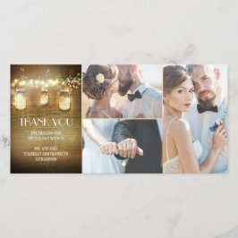 Tarjeta De Agradecimiento Rustic Barn Lights Mason Jar Boda Gracias