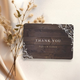 Tarjeta De Agradecimiento Rustic Barn Wood Boho Floral Country gracias