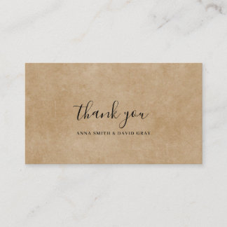 Tarjeta de agradecimiento Rustic Brown Paper Mount