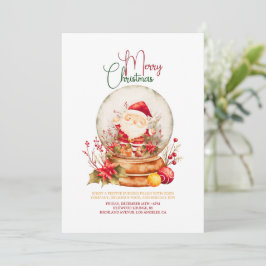Tarjeta De Agradecimiento Rustic Christmas Party Invitation