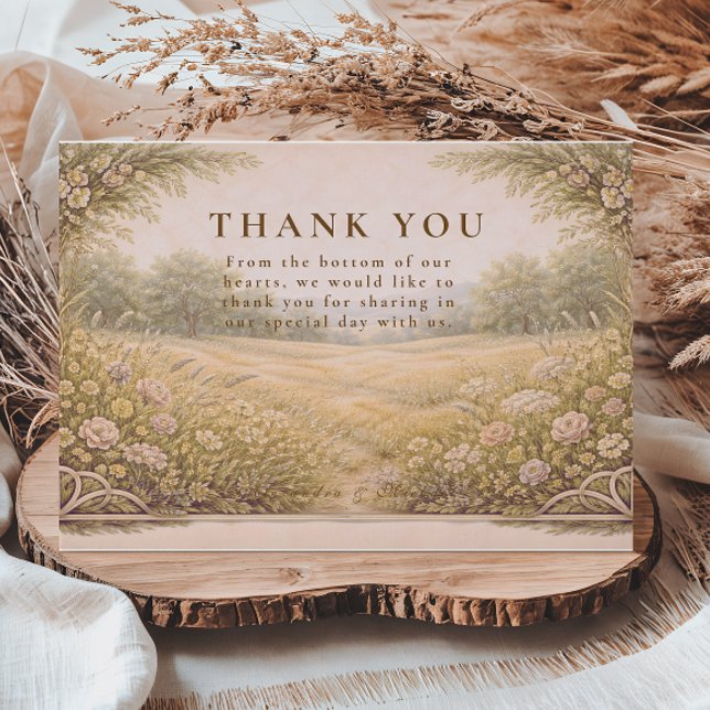 Tarjeta De Agradecimiento Rustic Countryside Garden Wedding (Subido por el creador)