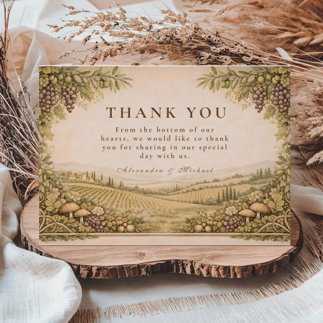 Tarjeta De Agradecimiento Rustic Countryside Vineyard Wedding (Subido por el creador)