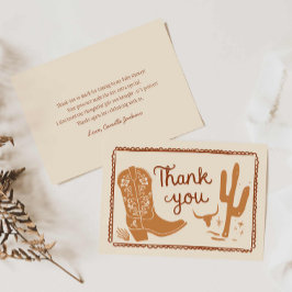 Tarjeta De Agradecimiento Rustic Cowboy Baby Shower Gracias Card