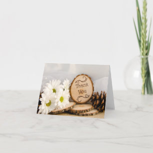 Tarjeta De Agradecimiento Rustic Daisies Woodland Boda Gracias