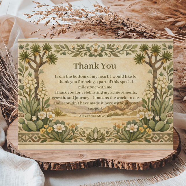 Tarjeta De Agradecimiento Rustic Desert Botanicals Birthday (Subido por el creador)