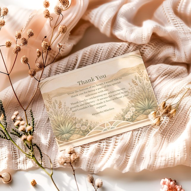 Tarjeta De Agradecimiento Rustic Desert Meadow Birthday (Subido por el creador)