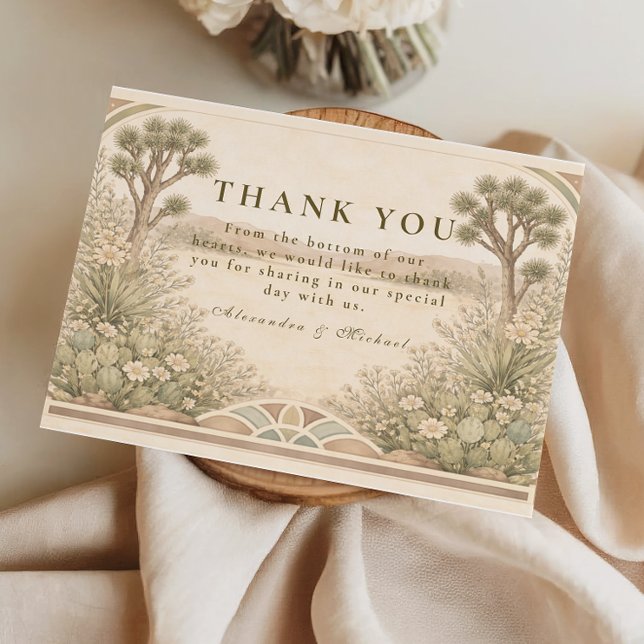 Tarjeta De Agradecimiento Rustic Desert Meadow Wedding (Subido por el creador)