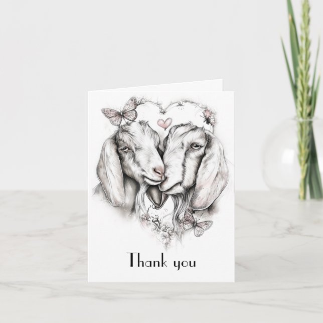 Tarjeta De Agradecimiento Rustic elegant goat lovers thank you card (Anverso)