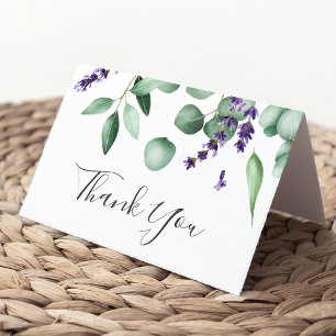 Tarjeta De Agradecimiento Rustic Lavender and Eucalyptus