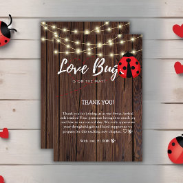 Tarjeta De Agradecimiento Rustic Love Bug Baby Shower