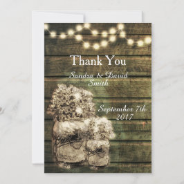 Tarjeta De Agradecimiento Rustic Mason Jar Boda Gracias