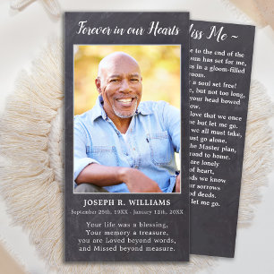 Tarjeta De Agradecimiento Rustic Memorial Poem Funeral Prayer Bookmark Card