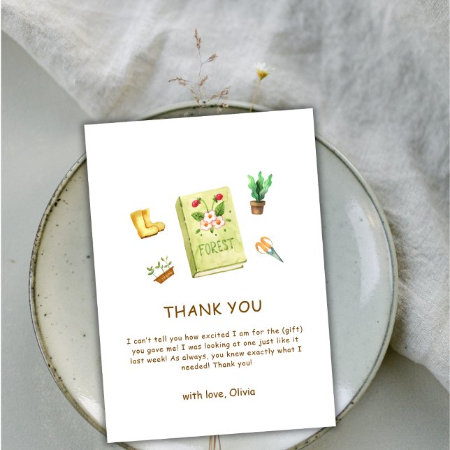 Tarjeta De Agradecimiento Rustic Modern Chapter Garden Book Baby Shower (Rustic Modern New Chapter Garden Book Baby Shower Thank You Card)