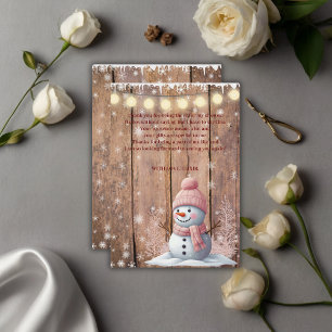 Tarjeta De Agradecimiento Rustic Modern Elegant Snowman Baby Shower